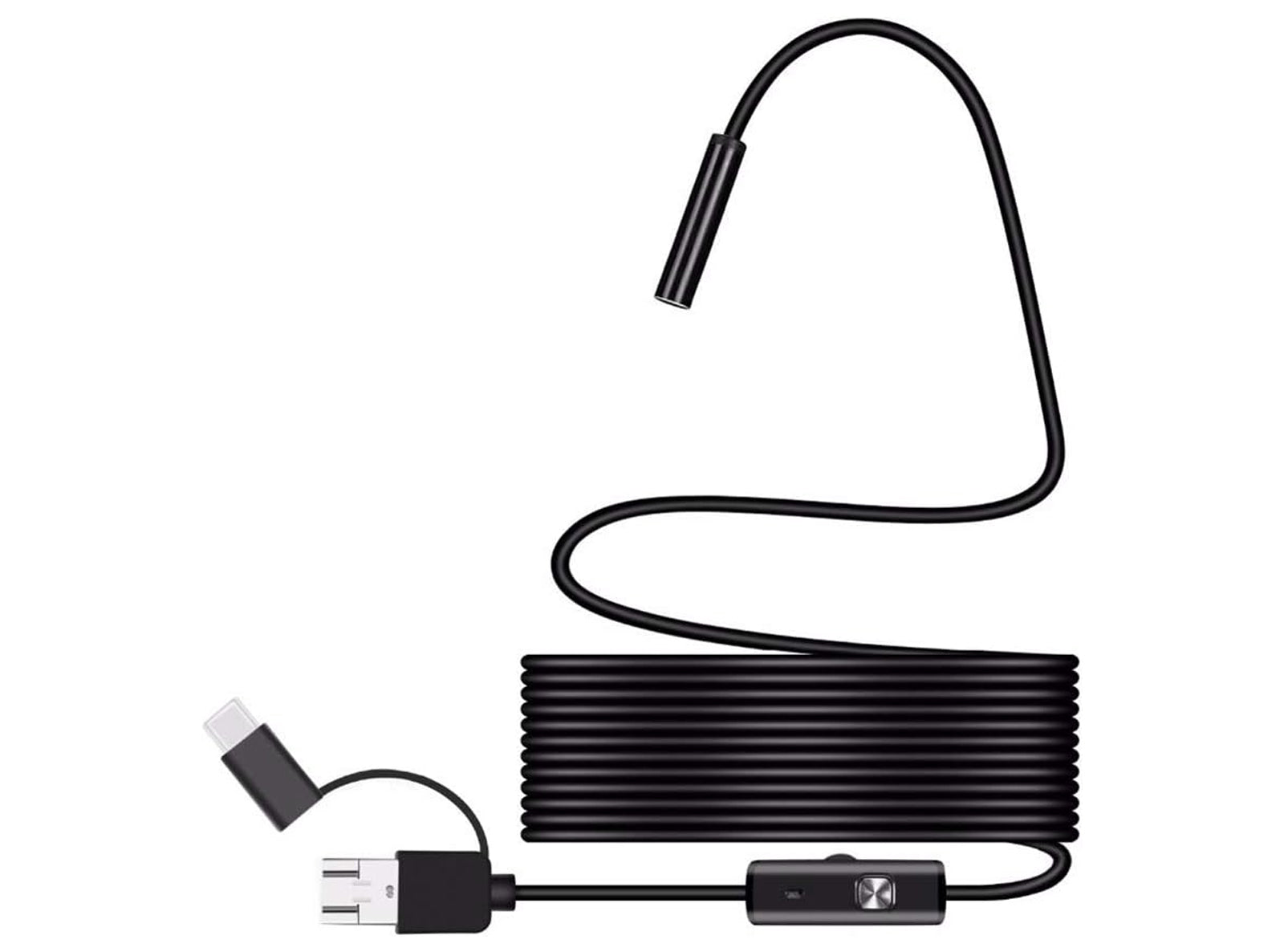 Endoscopio USB 8mm HD 1200p Cavo 5m Telecamera Ispezione Impermeabile IP68 per PC Android Bricolage Automazione Flessibile