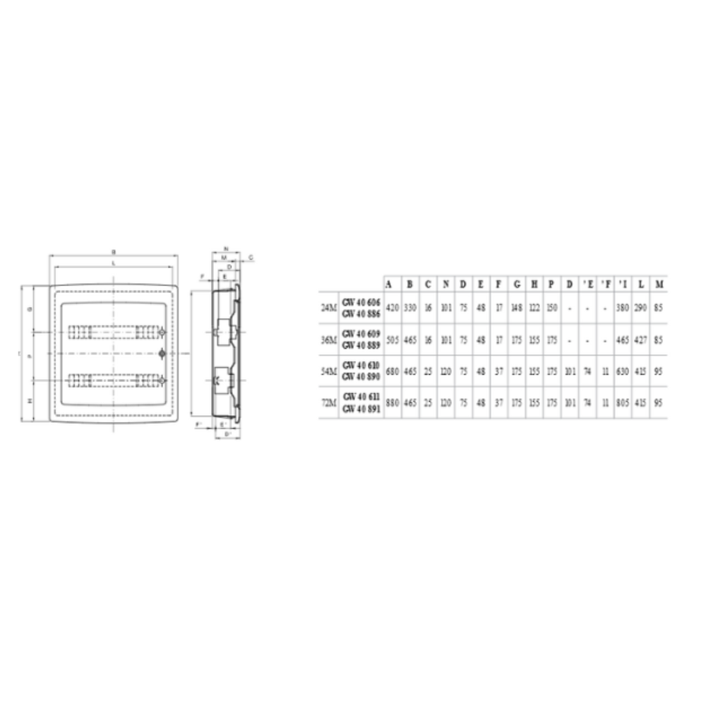 Gewiss centralini da incasso serie 40 cdi con porta fumé trasparente ip40 *** numero posti 18 moduli, confezione 1