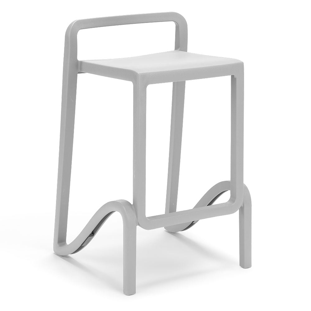 Set 6 sgabelli in polipropilene EOLO altezza seduta 75cm, impilabile, idrorepellente, resistente ai raggi UV, design moderno e innovativo, ideale per la cucina, la veranda o giardino colore Bianco