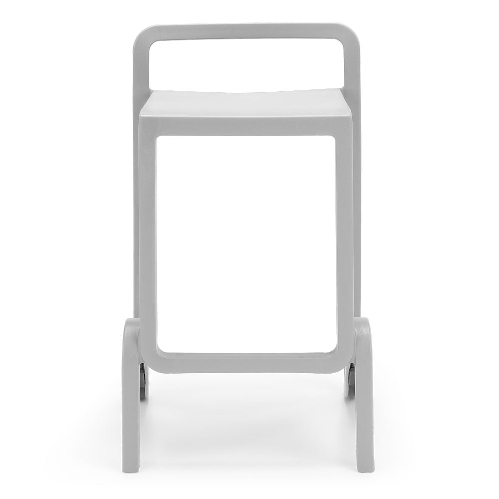 Set 2 sgabelli in polipropilene EOLO altezza seduta 75cm, impilabile, idrorepellente, resistente ai raggi UV, design moderno e innovativo, ideale per la cucina, la veranda o giardino colore Bianco