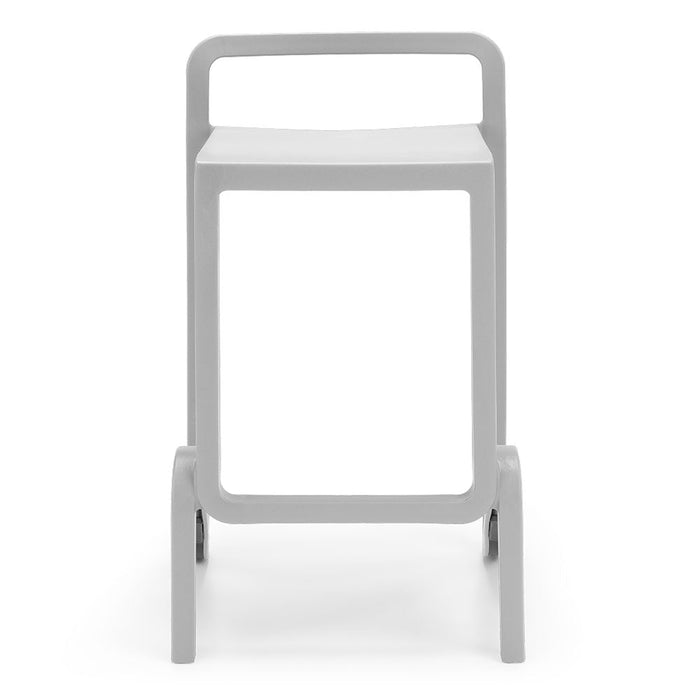 Set 3 sgabelli in polipropilene EOLO altezza seduta 65cm, impilabile, idrorepellente, resistente ai raggi UV, design moderno e innovativo, ideale per la cucina, la veranda o giardino colore Bianco