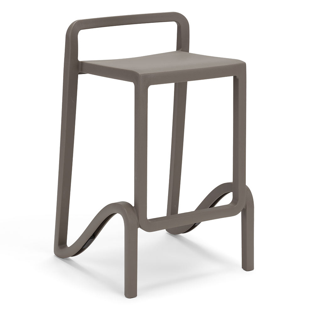 Set 6 sgabelli in polipropilene EOLO altezza seduta 65cm, impilabile, idrorepellente, resistente ai raggi UV, design moderno e innovativo, ideale per la cucina, la veranda o giardino colore Bianco