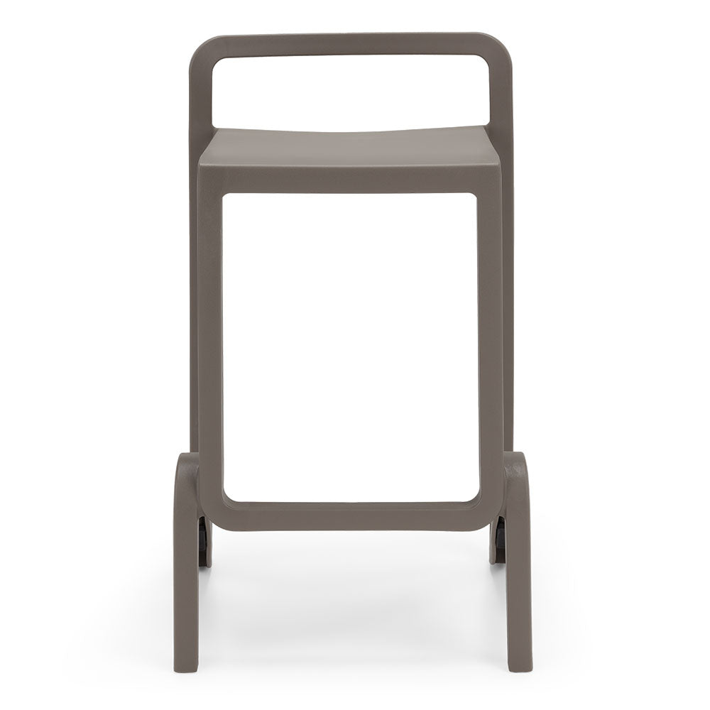 Set 4 sgabelli in polipropilene EOLO altezza seduta 65cm, impilabile, idrorepellente, resistente ai raggi UV, design moderno e innovativo, ideale per la cucina, la veranda o giardino colore Bianco