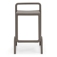 Set 4 sgabelli in polipropilene EOLO altezza seduta 65cm, impilabile, idrorepellente, resistente ai raggi UV, design moderno e innovativo, ideale per la cucina, la veranda o giardino colore Bianco