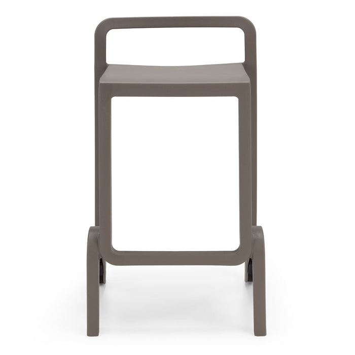 Set 4 sgabelli in polipropilene EOLO altezza seduta 65cm, impilabile, idrorepellente, resistente ai raggi UV, design moderno e innovativo, ideale per la cucina, la veranda o giardino colore Bianco