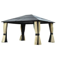 Gazebo da Giardino in Alluminio con Tetto in PC, 430x360x265 cm