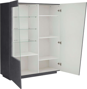 Mobile Vetrina VEGA L 120 x H 146 x P 43 cm grigio ardesia