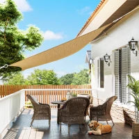 Tenda a Vela Parasole Rettangolare 4 x 6m, Tenda da Sole Protezione Raggi UV in HDPE 185g/㎡, Giallo