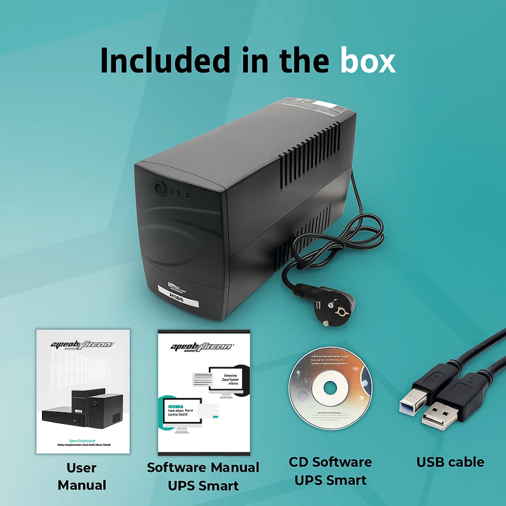 Mach power ups line interactive con display led e protezione avanzata *** potenza ampere (va) 600 va, confezione 1