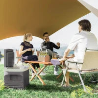 Frigo Portatile da 30 Litri con Compressore, Frigorifero Elettrico con LED, Modalità ECO, Connessione e Funzione di Mantenimento del Freddo, Nero