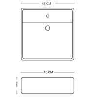 Lavabo d'appoggio ceramica bianco lavandino lavello arredo bagno 2 misure *** misure 46x46x16 cm, confezione 1