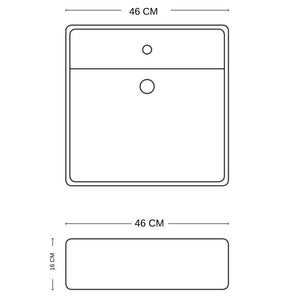 Lavabo d'appoggio ceramica bianco lavandino lavello arredo bagno 2 misure *** misure 46x46x16 cm, confezione 1