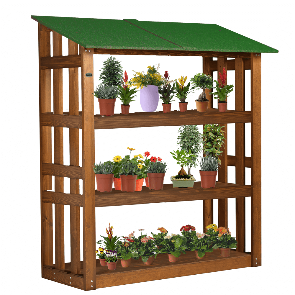 ESPOSITORE PORTAFIORI PORTAPIANTE IN LEGNO CON 3 SCAFFALI L.180 x P.70 x H.180 100% FABBRICATO IN ITALIA - ORIGINAL LEGNO ITALIA