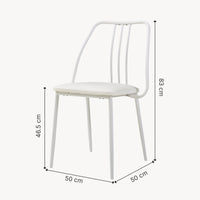 Set da Pranzo Omso Tavolo 110x70 cm e 4 Sedie Imbottite Rivestite in Similpelle - Effetto Rovere / Bianco [en.casa]