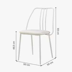 Set da Pranzo Omso Tavolo 110x70 cm e 4 Sedie Imbottite Rivestite in Similpelle - Effetto Rovere / Bianco [en.casa]