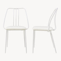 Set da Pranzo Omso Tavolo 110x70 cm e 4 Sedie Imbottite Rivestite in Similpelle - Effetto Rovere / Bianco [en.casa]