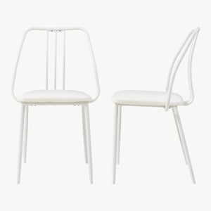 Set da Pranzo Omso Tavolo 110x70 cm e 4 Sedie Imbottite Rivestite in Similpelle - Effetto Rovere / Bianco [en.casa]