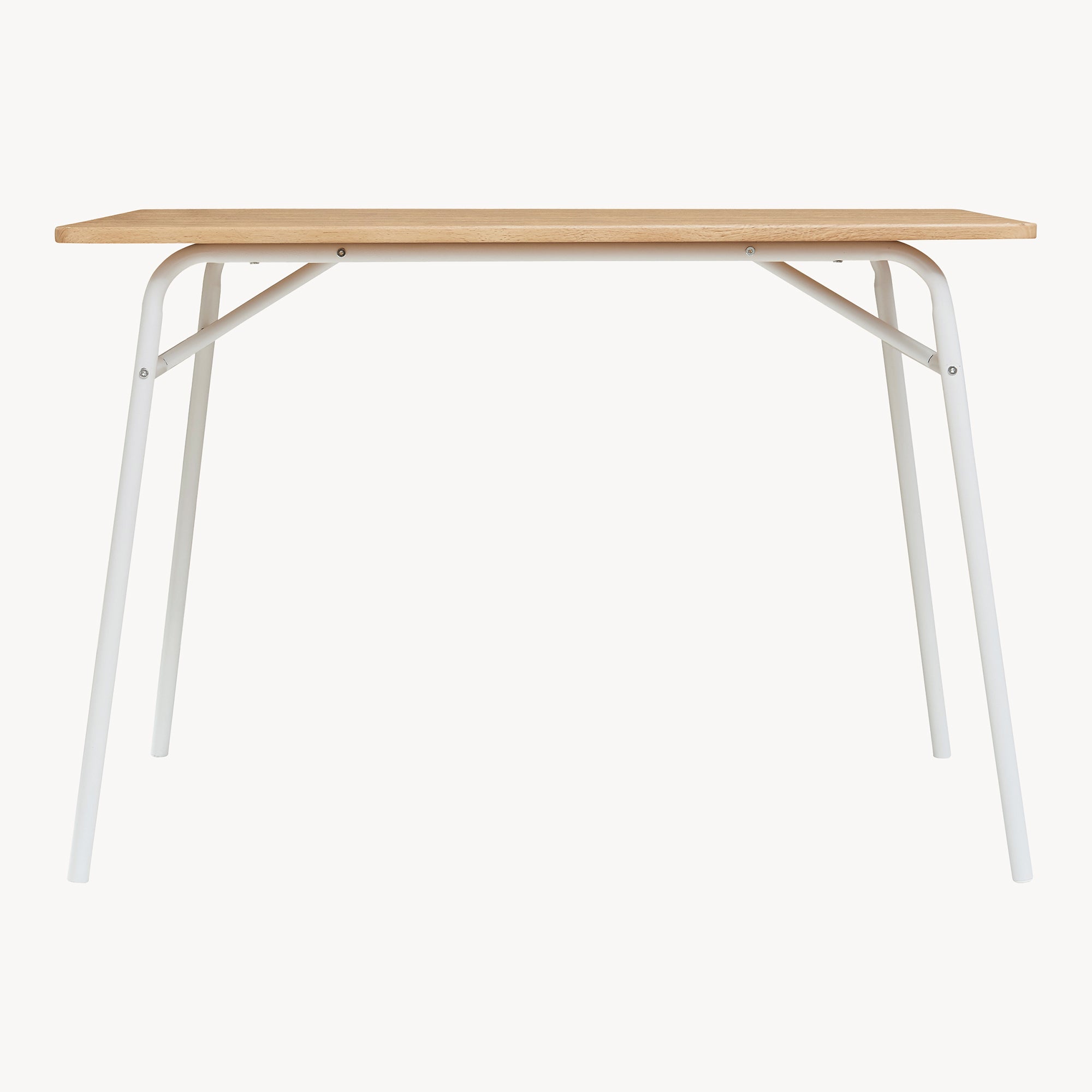 Set da Pranzo Omso Tavolo 110x70 cm e 4 Sedie Imbottite Rivestite in Similpelle - Effetto Rovere / Bianco [en.casa]