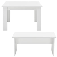 Set Hokksund per Sala da Pranzo Tavolo e 2 Panche - Bianco [en.casa]