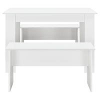 Set tavolo e 2 panche set mobile da pranzo per 4 persone 110 cm bianco 03_0005809