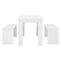 Set tavolo e 2 panche set mobile da pranzo per 4 persone 110 cm bianco 03_0005809