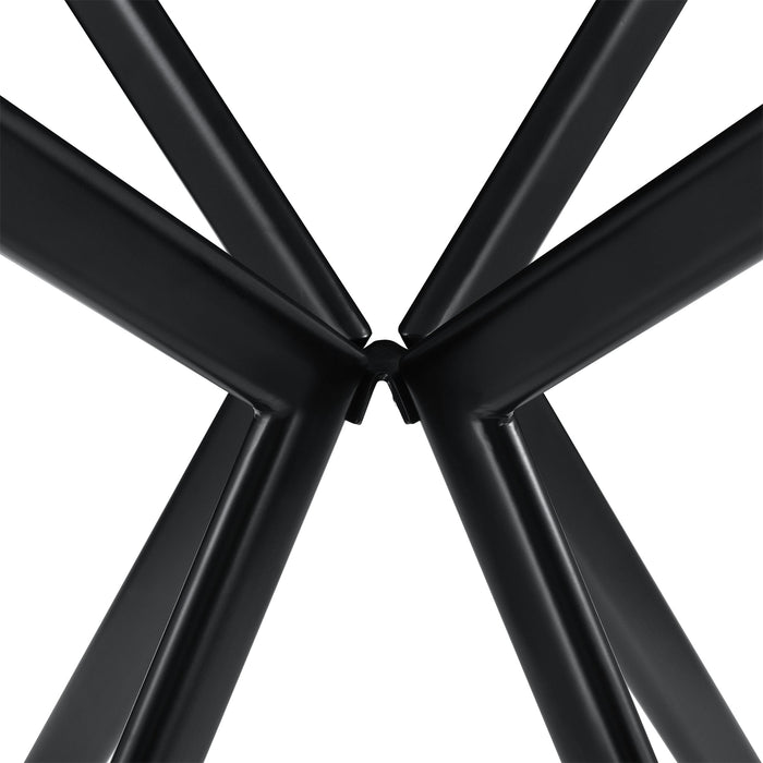 Tavolo da pranzo da cucina per 2 persone MDF e metallo 60 cm x 60 cm nero 03_0004116