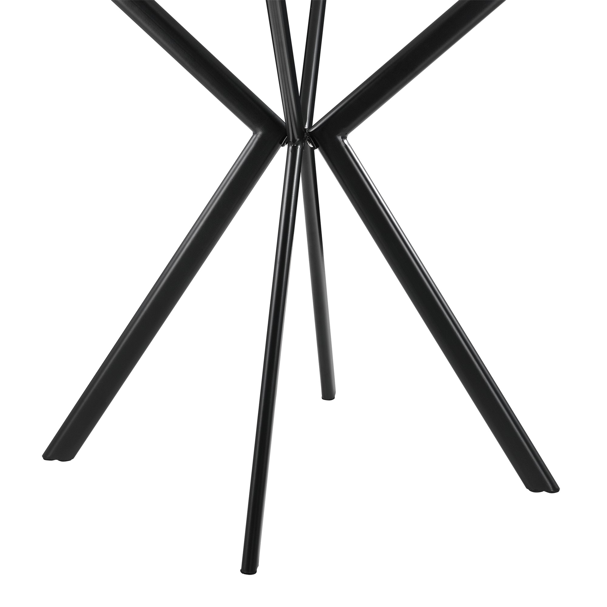 Tavolo da Pranzo con Piano Quadrato 60 x 60 cm Gambe di Design in Metallo - Nero [en.casa]