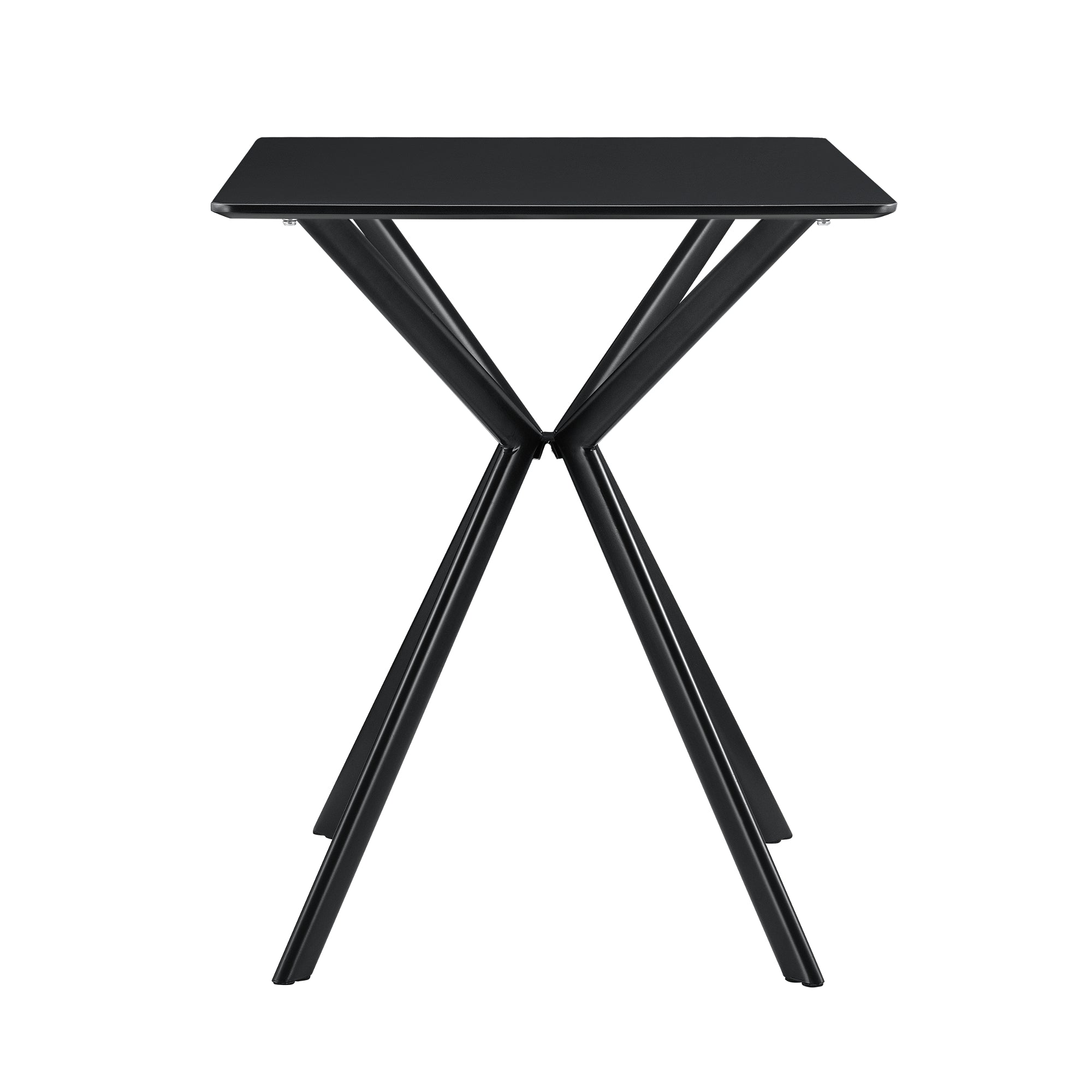 Tavolo da pranzo da cucina per 2 persone MDF e metallo 60 cm x 60 cm nero 03_0004116