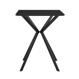 Tavolo da pranzo da cucina per 2 persone MDF e metallo 60 cm x 60 cm nero 03_0004116