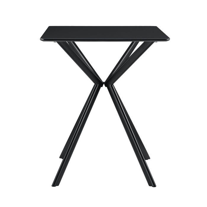 Tavolo da pranzo da cucina per 2 persone MDF e metallo 60 cm x 60 cm nero 03_0004116