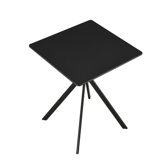 Tavolo da Pranzo con Piano Quadrato 60 x 60 cm Gambe di Design in Metallo - Nero [en.casa]