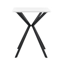 Tavolo da pranzo da cucina per 2 persone MDF e metallo 60 cm x 60 cm bianco 03_0004115