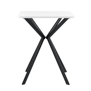 Tavolo da pranzo da cucina per 2 persone MDF e metallo 60 cm x 60 cm bianco 03_0004115