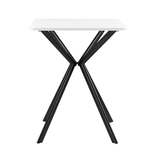 Tavolo da pranzo da cucina per 2 persone MDF e metallo 60 cm x 60 cm bianco 03_0004115