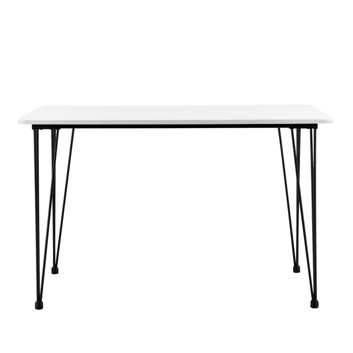 Tavolo da Pranzo Rettangolare Cantenbury con Gambe a Forcina 120x70 cm - Bianco [en.casa]