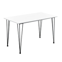 Tavolo da Pranzo Rettangolare Cantenbury con Gambe a Forcina 120x70 cm - Bianco [en.casa]