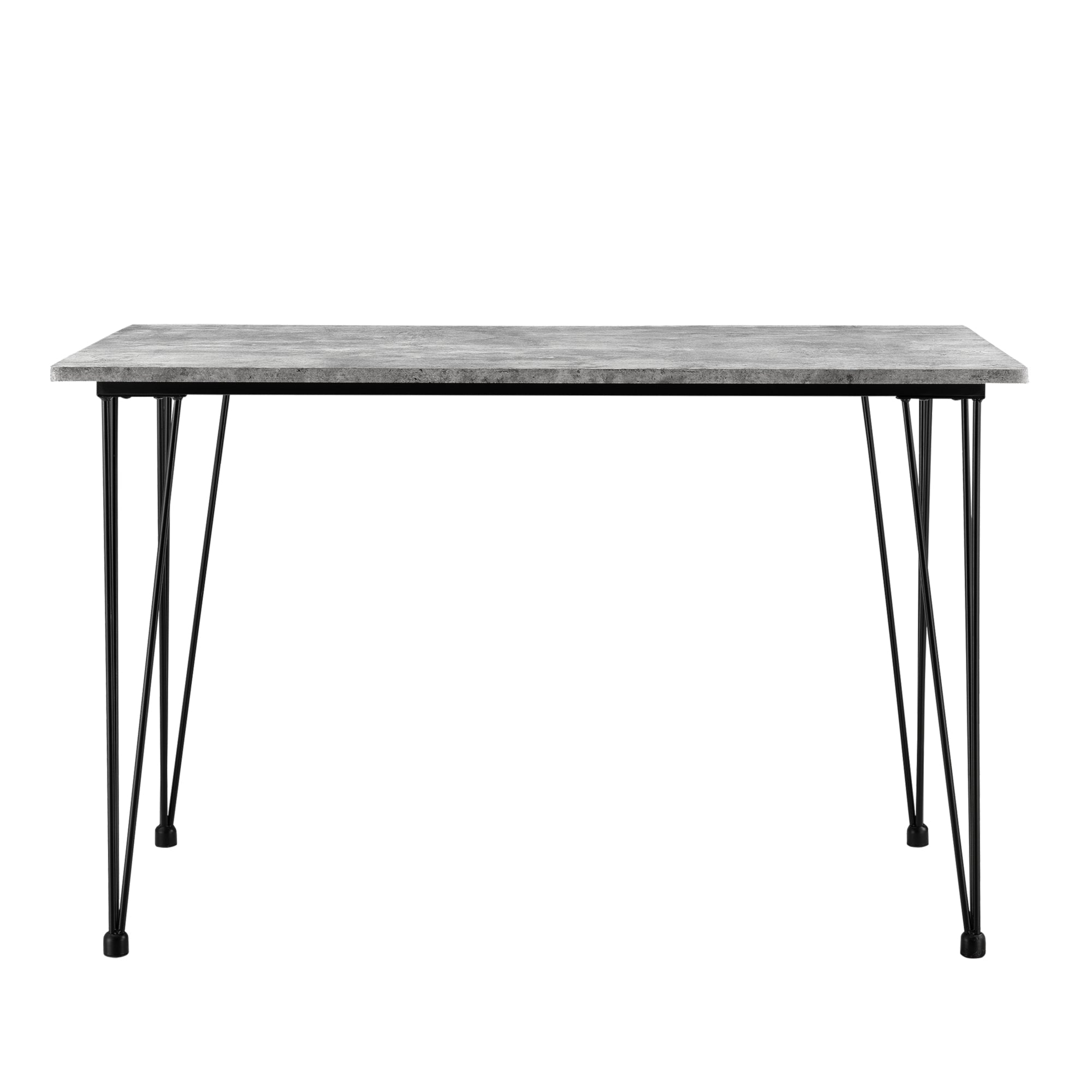 Cucina soggiorno tavolo da pranzo per 4 persone piano in MDF 120 cm effetto cemento e nero 03_0004272