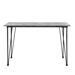 Cucina soggiorno tavolo da pranzo per 4 persone piano in MDF 120 cm effetto cemento e nero 03_0004272