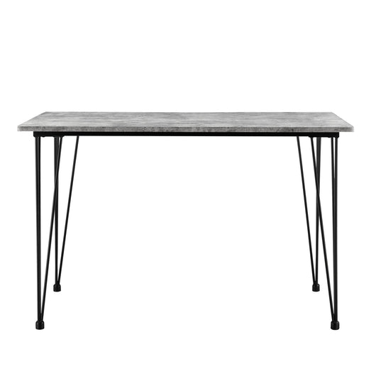 Cucina soggiorno tavolo da pranzo per 4 persone piano in MDF 120 cm effetto cemento e nero 03_0004272