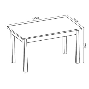 Tavolo da Pranzo Den Haag 120 x 60 cm - Nero [en.casa]