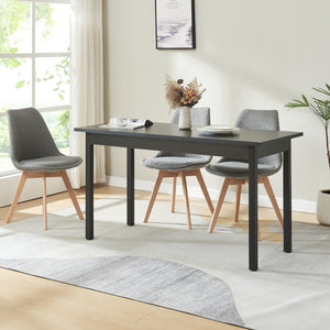 Tavolo da Pranzo Den Haag con Piano Rettangolare 140 x 60 cm - Nero [en.casa]