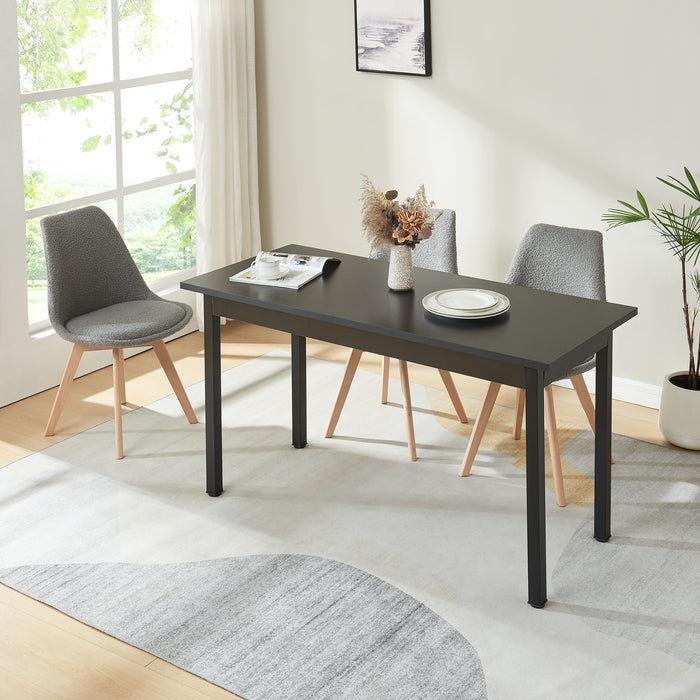 Tavolo da Pranzo Den Haag con Piano Rettangolare 140 x 60 cm - Nero [en.casa]