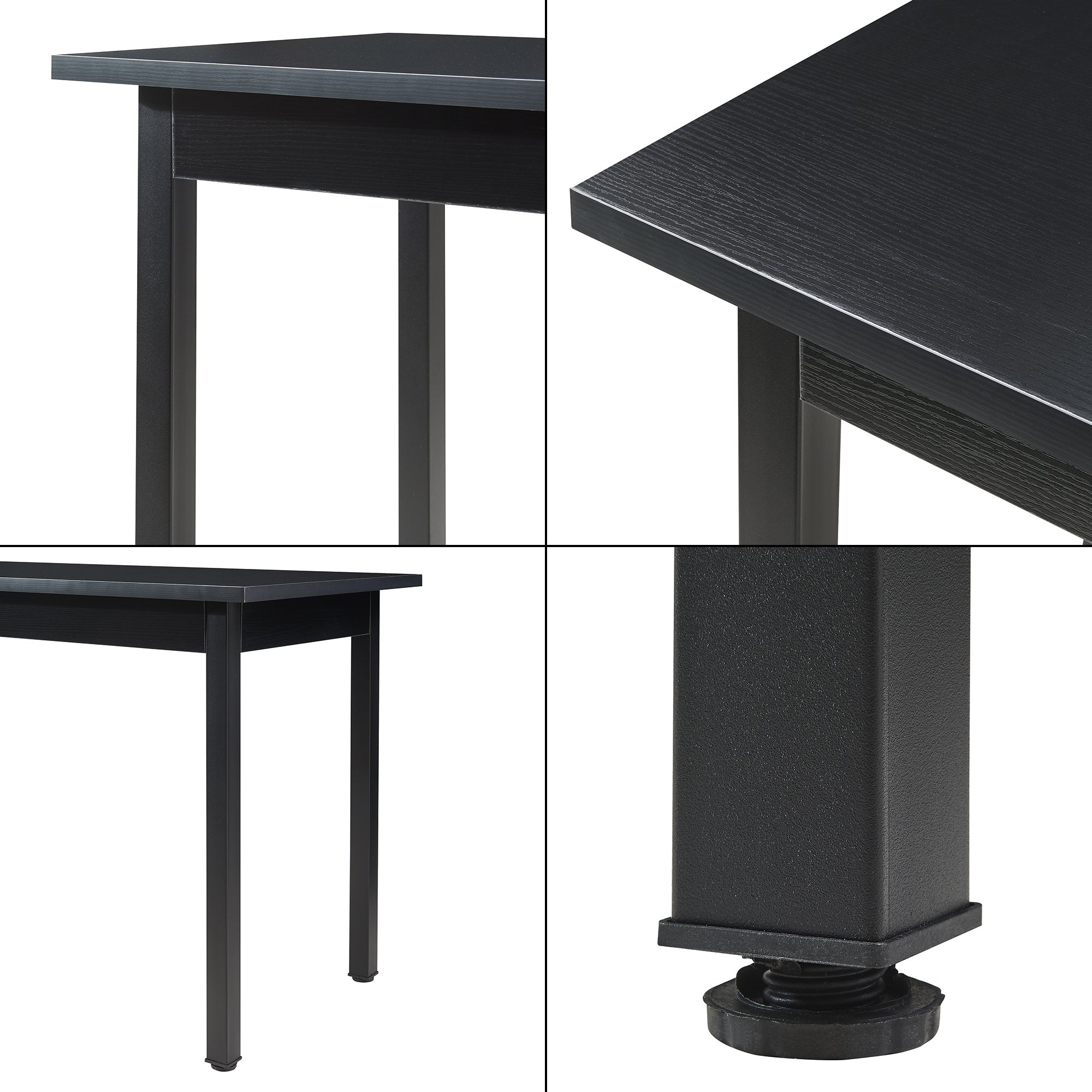 Tavolo da Pranzo Den Haag con Piano Rettangolare 140 x 60 cm - Nero [en.casa]