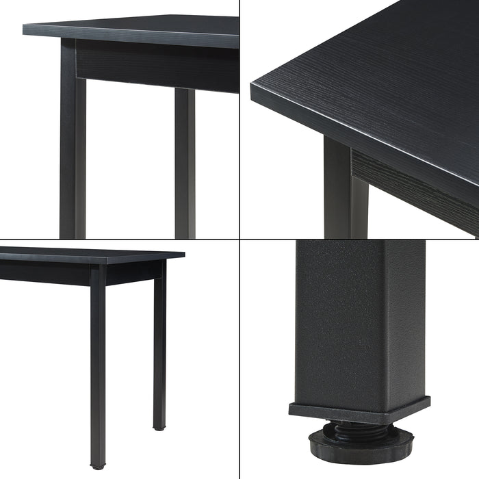 Tavolo da Pranzo Den Haag con Piano Rettangolare 140 x 60 cm - Nero [en.casa]