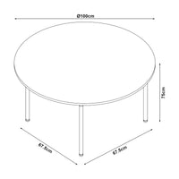 Tavolo da Sala Pranzo Hemnes Effetto Rovere Ø100 cm [en.casa]