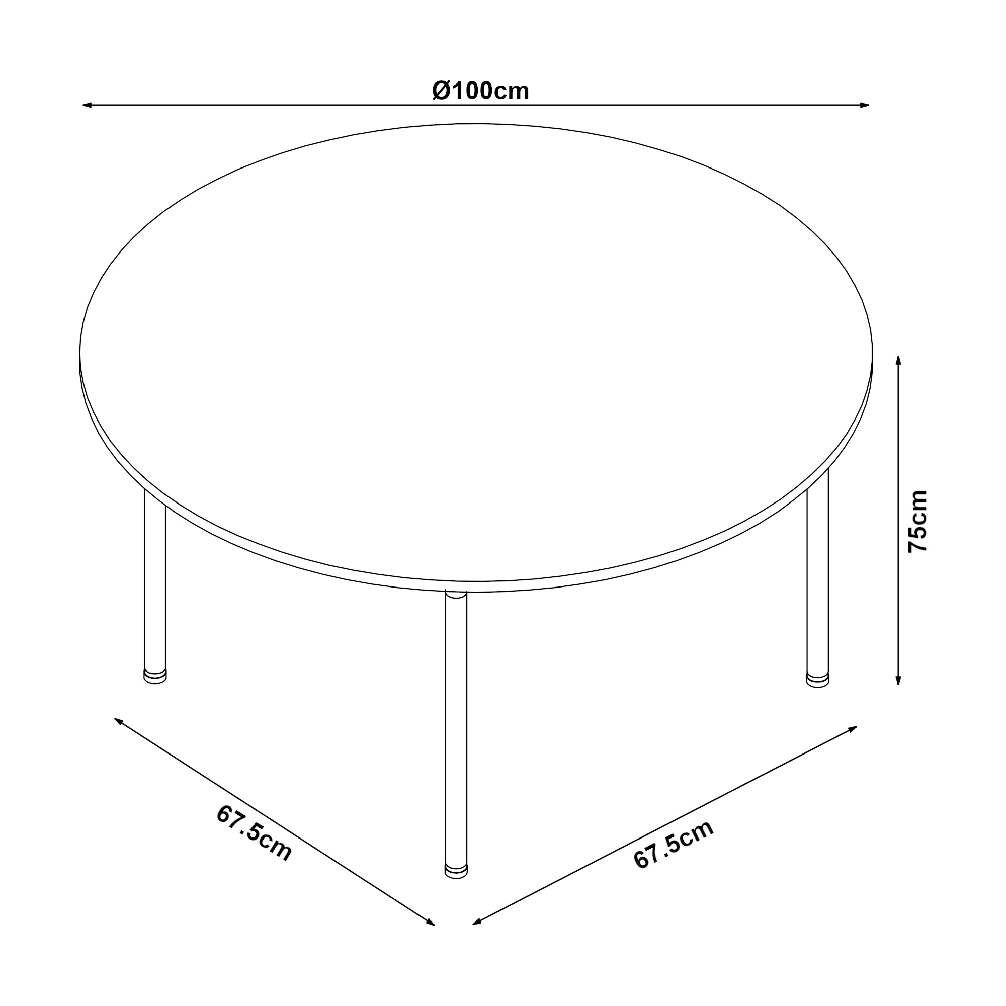 Tavolo da Sala Pranzo Hemnes Effetto Rovere Ø100 cm [en.casa]