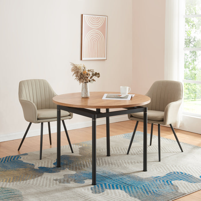 Tavolo da Sala Pranzo Hemnes Effetto Rovere Ø100 cm [en.casa]