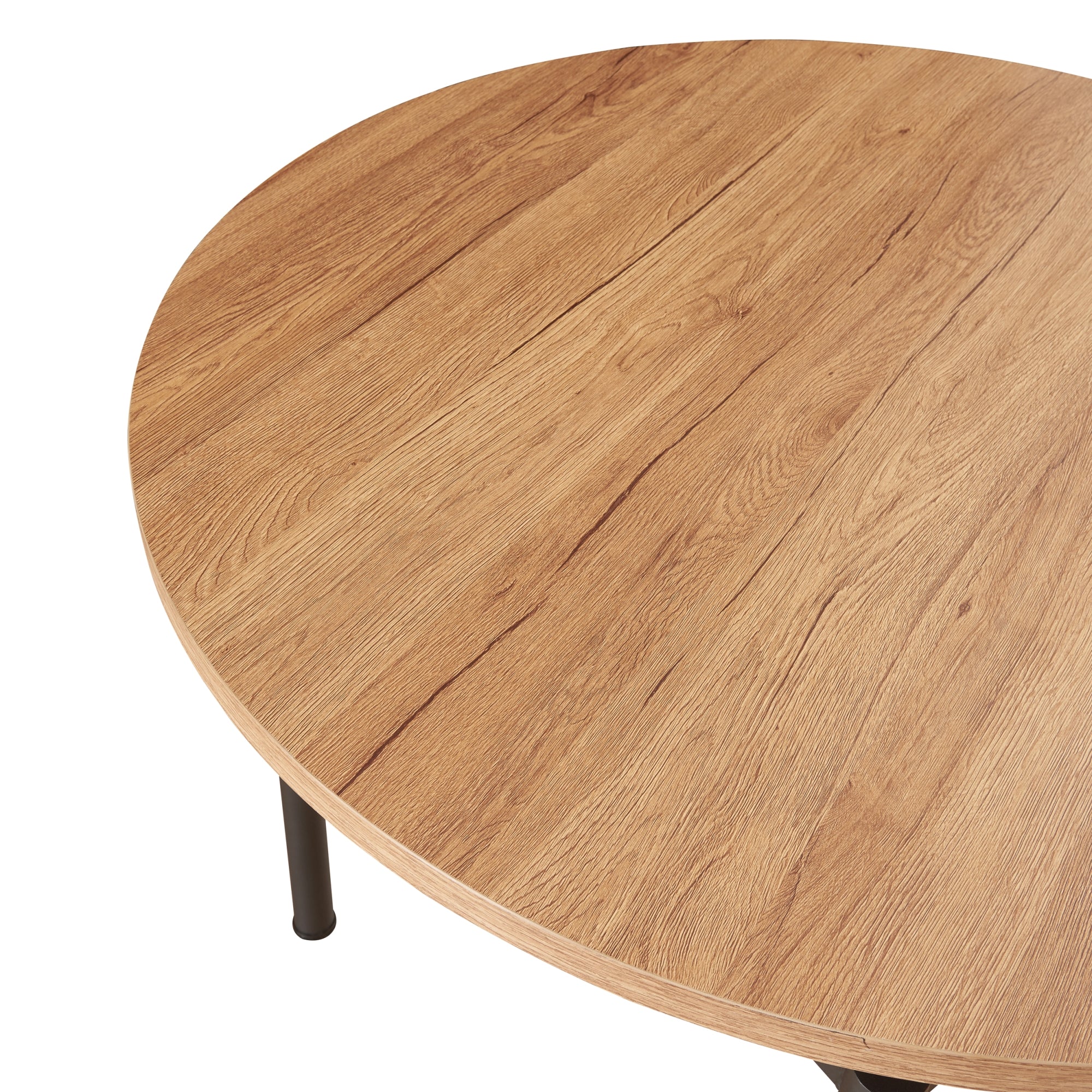 Tavolo da Sala Pranzo Hemnes Effetto Rovere Ø100 cm [en.casa]