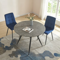 Tavolo Fitjar da Sala Pranzo Ø100 cm Effetto Cemento [en.casa]