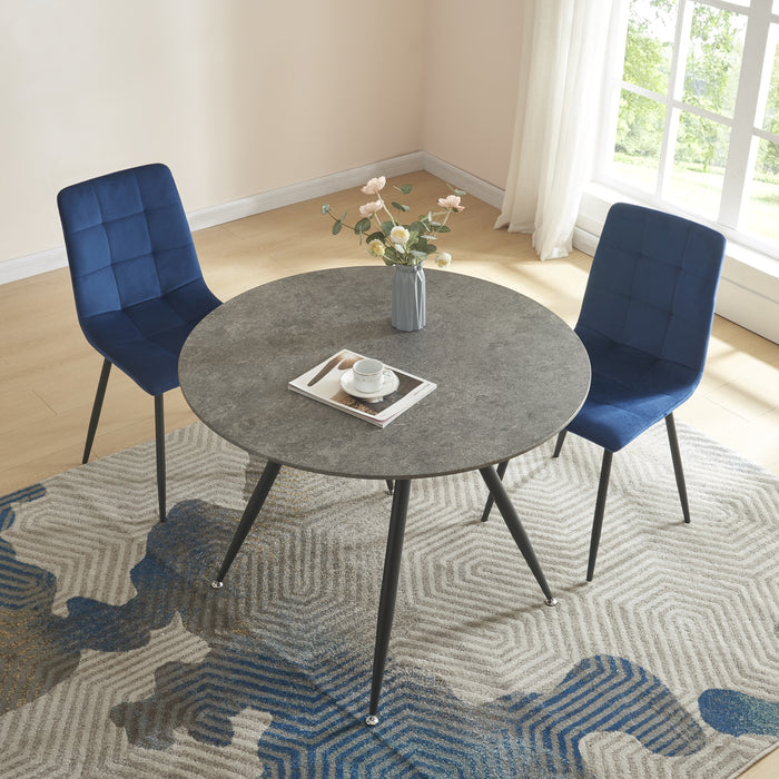 Tavolo Fitjar da Sala Pranzo Ø100 cm Effetto Cemento [en.casa]